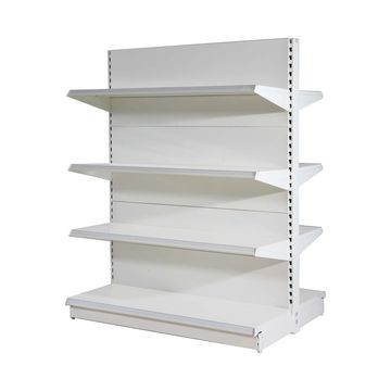 double side white supermarket shelving metal storage shelves