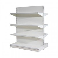 double side white supermarket shelving metal storage shelves