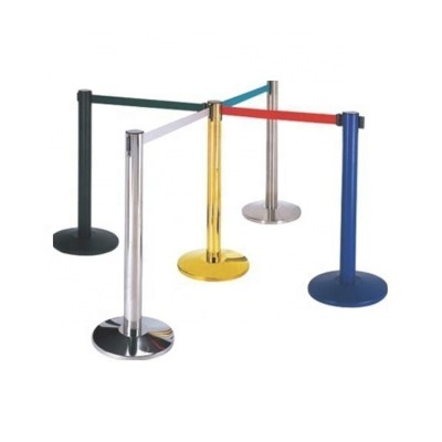 Stainless Steel Crowd Control Stanchions With 2 m Nylon Retractable Belt